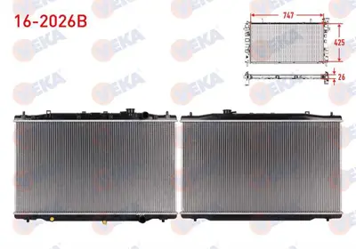VEKA 16-2026B Su Radyatoru Brazıng Honda Cr-V Iv 1.6i Dtec A-T/M-T Ac+/- 2012-2014 