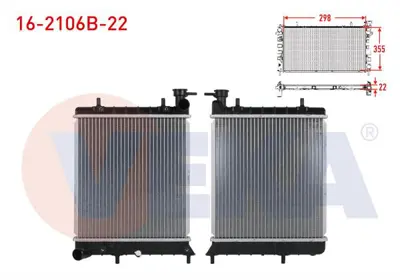 VEKA 16-2106B-22 Radyator Brazıng Hyundaı Accent Mılenıum 1.3 M-T 22mm 2000-2003 