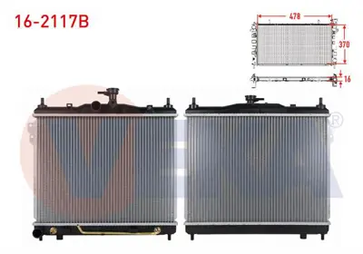 VEKA 16-2117B Radyator Brazıng Hyundaı Getz (Tb) 1.3i A-T 2002-2008 