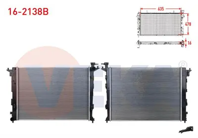 VEKA 16-2138B Su Radyatoru Brazıng Hyundaı Ix35 (Lm) 1.6 Gdı M-T Ac+/- 2010- 