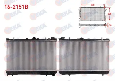 VEKA 16-2151B Su Radyatoru Brazıng Hyundaı Excel 1.3i  M-T Ac+/- 1990-1995 