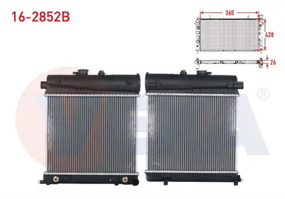 VEKA 16-2852B Su Radyatoru Brazıng Mercedes C Serısı (W202) C 180 - C 200 A-T/M-T 1993-2000/ Clk (C208) 200 A-T/M- 