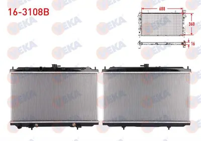 VEKA 16-3108B Su Radyatoru Brazıng Nıssan Prımera (P12) 1.6i A-T 2002- 