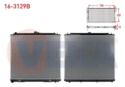 VEKA 16-3129B Su Radyatoru Brazıng Nıssan Navara (D40) 2.5 Dcı A-T 2005-2015 