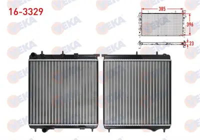 VEKA 16-3329 Radyator Mekanık Peugeot 207 (Wa.Wc) 1.4 Hdı M-T Ac+/- 2006-2012 
