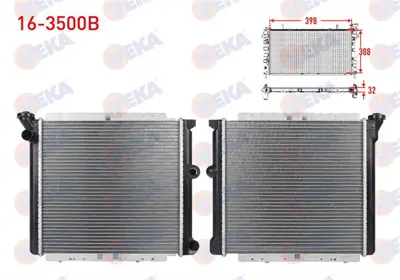 VEKA 16-3500B Su Radyatoru Brazıng Kalınlık 32mm Renault R9 1.4 - 1.6 Karburatorlu 1985-2000 