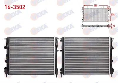 VEKA 16-3502 Radyator Mekanık M-T Renault Clıo Iı 1.5 Dcı - 1.4 - 1.6 1998-2005 / Kangoo 1.5 Dcı 1998-2008 / 