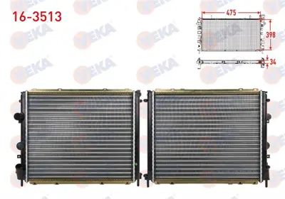 VEKA 16-3513 Radyator Mekanık Renault Clıo Iı (Bb0/1/2.Cb0/1/2) 1.2 M-T 1998-2005 