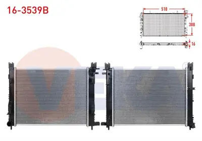 VEKA 16-3539B Su Radyatoru Brazıng Renault Clıo Iv 1.5 Dcı M-T 2012- 