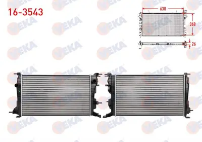 VEKA 16-3543 Radyator Mekanık Renault Fluence (L30) 1.5 Dcı A-T/M-T Ac+/- 2009- 