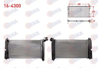 VEKA 16-4300 Su Radyatoru Mekanık Toyota Corolla (_E12_) 1.4 Vvt-I M-T 2002-2007 