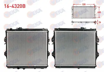 VEKA 16-4320B Su Radyatoru Brazıng Egık Cıkıs Toyota Hı-Lux Pıck Up (_N_) 2.4 D (Ln145.Ln150)  M-T 1983-2005 