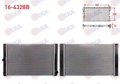 VEKA 16-4328B Su Radyatoru Brazıng Totoya Corolla (E15_) 2007-2012/ Corolla (E18_) 2012-2018/ Aurıs (E15_) 2007-20 