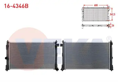 VEKA 16-4346B Su Radyatoru Brazıng Toyota Corolla 1.6 Vvt-I 2019- 