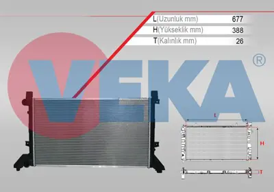 VEKA 16-4424B Su Radyatoru Brazıng Volkswagen Lt 28-35 Iı (2db.2de.2dk) 2.5 Tdı M-T 1996-2006 