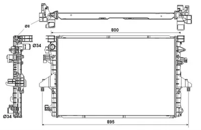 VEKA 16-4437B Radyator Brazıng Volkswagen Transporter Vı 2.0 Tdı M-T Ac+/- 2009- 