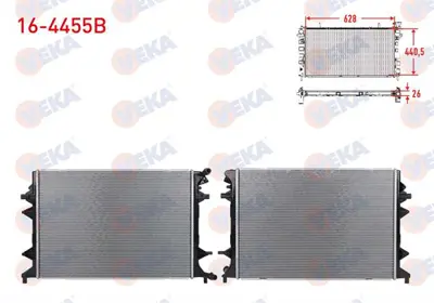 VEKA 16-4455B Radyator Brazıng (5.5mm Fin) (Yardımcı Radyator) Volkswagen Caddy Iv (Sab. Saj) 2.0 Tdı A-T/M-T 