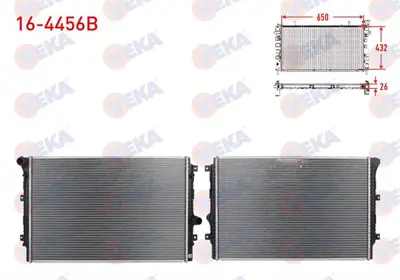 VEKA 16-4456B Radyator Brazıng Volkswagen Caddy Iv (Sab. Saj) 2.0 Tdı A-T/M-T Ac+/- 2015- 