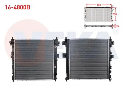 VEKA 16-4800B Su Radyatoru Brazıng Ssangyong Kyron 2.0 Xdı A-T/M-T Ac+/- 2005-2011 
