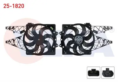 VEKA 25-1820 Fan Motoru (Su+Klima) Radyatoru Davlumbazlı Tek Fan Fıat Doblo (152.263) 1.6 Mjt 2010- 
