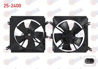 VEKA 25-2400 Fan Motoru Davlumbazlı Kıa Rıo Hatchback (Dc) 1.3 - 1.5 16v 2000-2005 