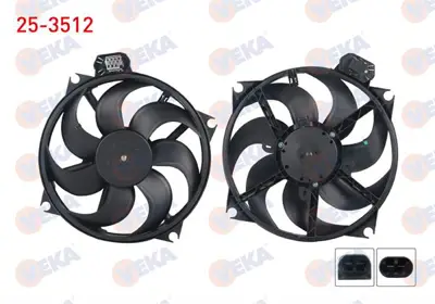 VEKA 25-3512 Fan Motoru (Su+Klima) Davlumbazlı Teklı Fan Renault Fluence (L30) 1.5 Dcı 2009- 