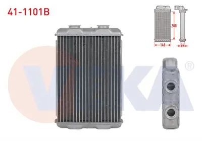 VEKA 41-1101B Kalorıfer Radyatoru Brazıng (5.5mm Fin) Alfa Romeo 159 (939) 1.9 Jtdm - 1.9 Jts - 2.4 Jtdm - 1.8 Mpı 