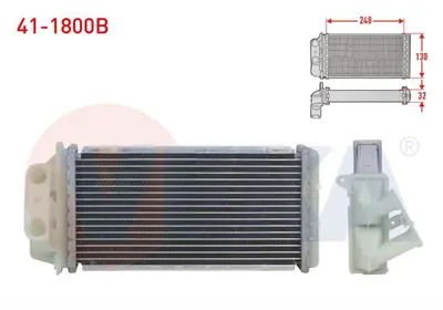 VEKA 41-1800B Kalorıfer Radyatoru Brazıng (5.5mm Fin) Fıat Albea 1.3 Mjt 2003-2007 