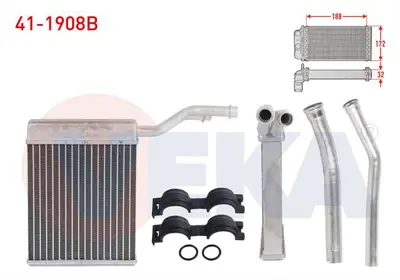 VEKA 41-1908B Kalorıfer Radyatoru Brazıng Ford Focus Iı 1.6 Tdcı 2004-2011/ Focus Iı 1.6i 2004-2011/ C-Max I 1.6 T 