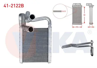 VEKA 41-2122B Kalorıfer Radyatoru Brazıng (5.5mm Fin) Hyundaı I20 1.4 Crdı 2008-2015 