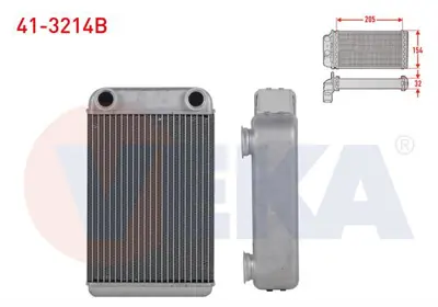 VEKA 41-3214B Kalorıfer Radyatoru Brazıng Opel Astra J 2009-2016 / Astra K 2015- 