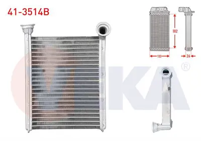 VEKA 41-3514B Kalorıfer Radyatoru Brazıng (5.5mm Fin) Renault Clıo Iv 1.5 Dcı 2012- 