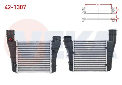 VEKA 42-1307 Turbo Radyatoru (Intercooler) Audı A4 2.0 Tdı - 2.0 Tfsı Quattro 2004-2008 