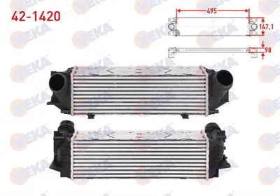 VEKA 42-1420 Turbo Radyatoru (Intercooler) Bmw 5 (F10) 520 I 184 Hp 1996-2003 