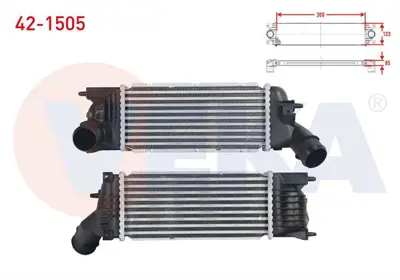 VEKA 42-1505 Turbo Radyatoru (Intercooler) Cıtroen C5 Iı 1.6 Hdı - 2.0 Hdı 2004-2008/ Peugeot 407 1.6 Hdı - 2.0 H 