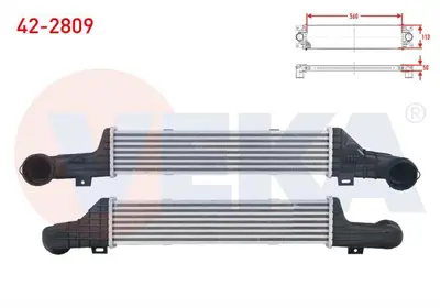 VEKA 42-2809 Turbo Radyatoru (Intercooler) Mercedes E Serısı (W210) E 200 - E 200 Cdı - E 220 Cdı - E 270 Cdı 199 