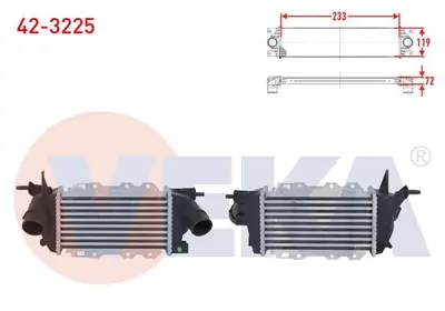 VEKA 42-3225 Turbo Radyatoru (Intercooler) Opel Vectra B 2.0 Dtı 16v 101 Hp 1997-2002 