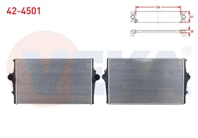 VEKA 42-4501 Turbo Radyatoru (Intercooler) Volvo S60 I 2.0 T - 2.4 D5 - 2.4 T5 2000-2010/ S80 I 2.0 T - 2.4 D5 - 