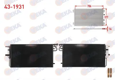 VEKA 43-1931 Klima Radyatoru Ford Focus Iıı 1.5 Ecoboost 2011-2018/ Kuga Iı 1.5 Ecoboost 2013- 