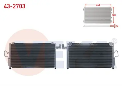 VEKA 43-2703 Klima Radyatoru Mazda 323 Vı (Bj) 1.5i 16v M-T 1998-2004 
