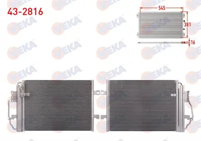 VEKA 43-2816 Klima Radyatoru Mercedes A Class (W168) A 140 1997-1999 