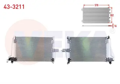 VEKA 43-3211 Klima Radyatoru Opel Astra F 1.4i 1991-1998 