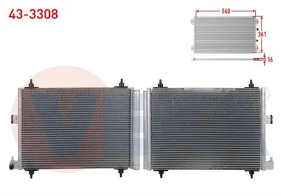 VEKA 43-3308 Klima Radyatoru Peugeot Partner (5.5f) 1.9 D 1996-2008 