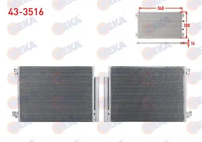 VEKA 43-3516 Klima Radyatoru Renault Clıo Iv 2012-2020/ Captur 2013-/ Dacıa Dokker 2012-/ Duster 2012-/ Logan Iı 