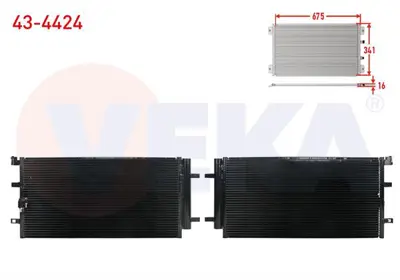 VEKA 43-4424 Klima Radyatoru Audı A4 (8k2.B8) 1.8 Tfsı 2007-2015 