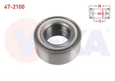VEKA 47-2100 On Tekerlek Rulmanı Sol-Sağ 42x80x36/34 Hyundaı Elantra 1.6i-1.8i-2.0-2.0 Crdı 2001-2007/Sonata Iv 2 