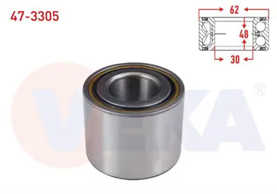VEKA 47-3305 Arka Tekerlek Rulmanı Sol-Sağ Kampanalı Fren 30x62x48 Clıo Iıı 05-12/Kangoo 08-/Captur 13-/207 06-12 