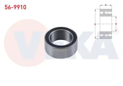 VEKA 56-9910 Unıversal Klima Rulmanı 35x52x22 