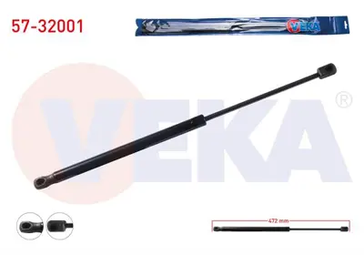 VEKA 57-32001 Bagaj Amortısoru 472mm/370n Opel Corsa C 5 Kapı 2000-2006 