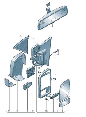 VEKA 61-44029 Ayna Camı Sol Isıtmalı Vw Crafter 2006-2016 / Mercedes Sprınter 2006-2016 